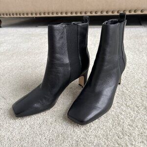 Calvin Klein Square toe leather boots size 6.5